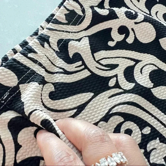 Revamped Waffled Printed Shoulder Y2K Dress Black Cream Dress  Size XL - Picture 7 of 11